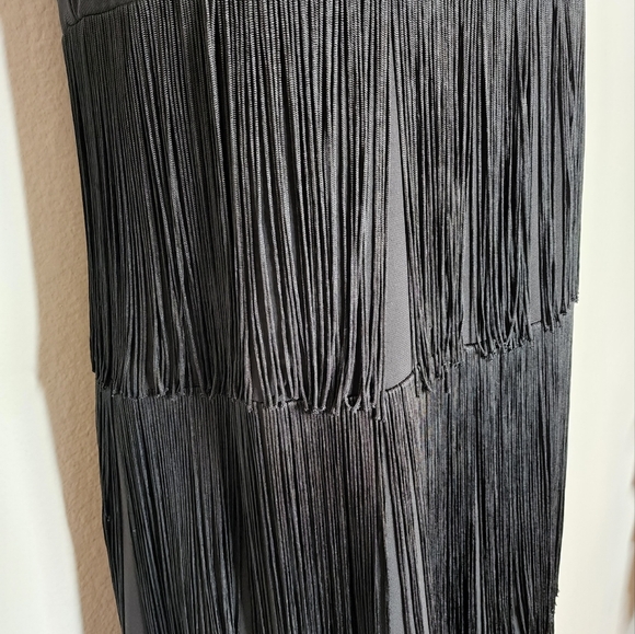 Boston Proper fringe black mini dress sleeveless size xs - Picture 8 of 13